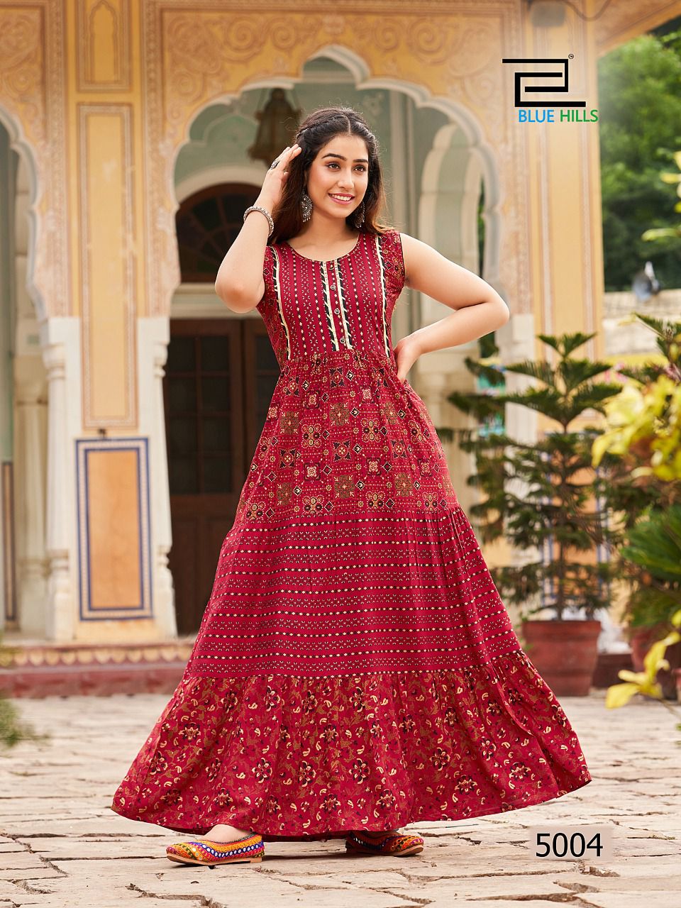 BLUE HILLS Hotstar 5 Printed Designer Festive Wear Long Kurtis Collection